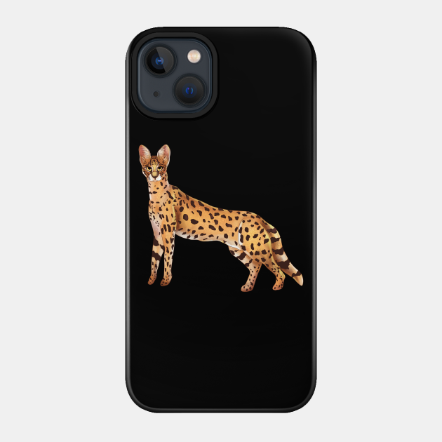 African wild cat. Serval. - Big Cats - Phone Case