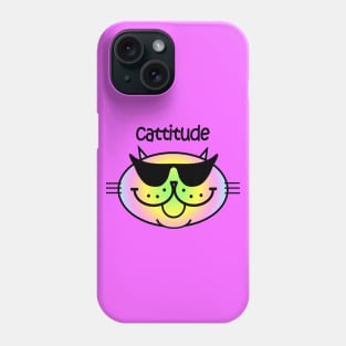 CATTITUDE 2 - SOFT RAINBOW TONES Phone Case