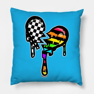 Rainbow Stripes Split Heart Pillow