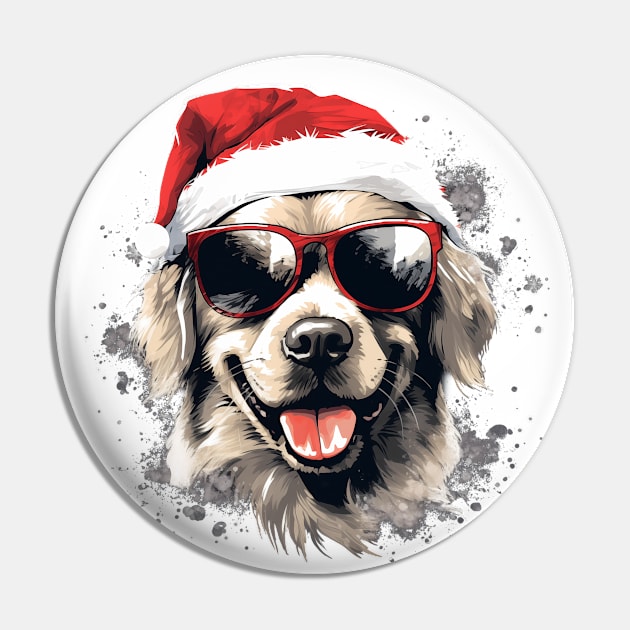 Magical Christmas Golden Retriever in the snow: cute four-legged friend with festive hat Pin by MLArtifex