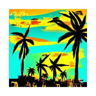 Kingston Street Art Palm Trees City Sky Summertee T-Shirt