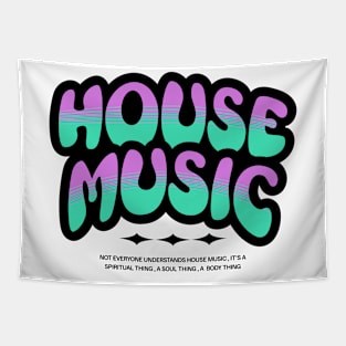 HOUSE MUSIC  - Bubble Outline Two Tone (black/teal/purple) Tapestry