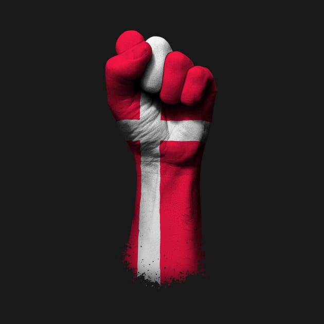 Flag of Denmark on a Raised Clenched Fist by jeffbartels