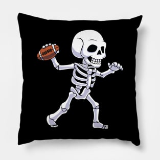 Skeleton American Football Player Halloween Costume Pillow