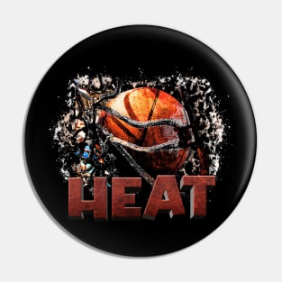 Classic Sports Heat Proud Name Basketball Pin