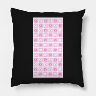 Aesthetic Minimalist Grid Flower Design Phone Case in Pink Pillow