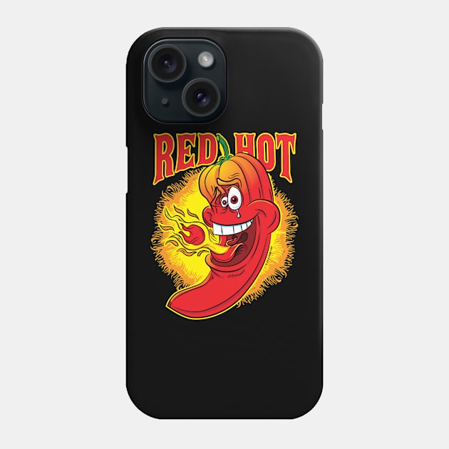 Flaming Red Hot Spicy Chili Pepper Phone Case by eShirtLabs