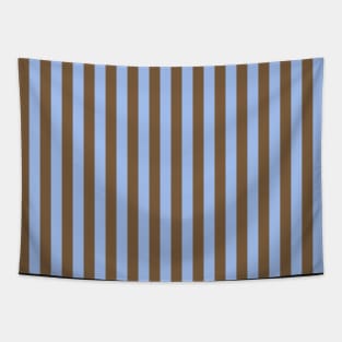 Brown and blue stripes Tapestry