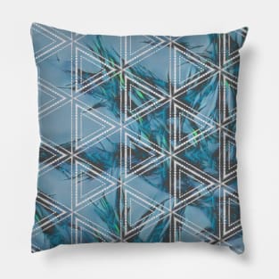 Blue crystal triangle Pillow