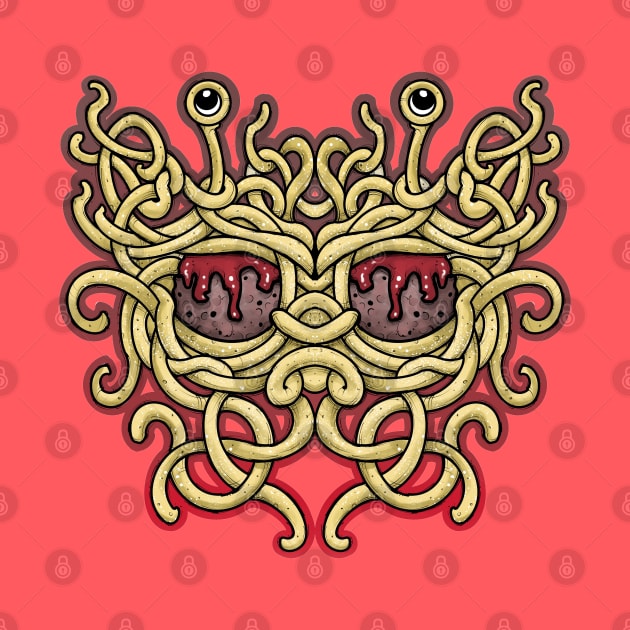 The flying spaghetti monster, pastafarian merch, R amen. by weilertsen