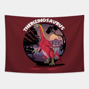 Therizinosaurus Dinosaur Design With Background Tapestry