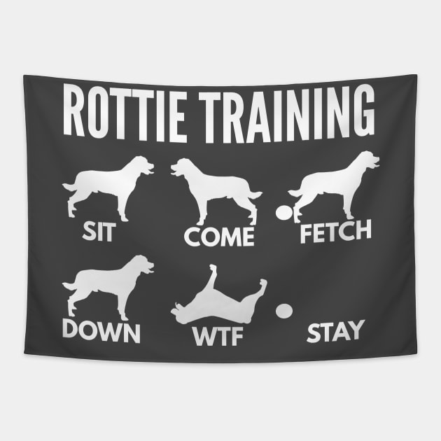 Rottweiler Training Rottweiler Dog Tricks Tapestry by DoggyStyles