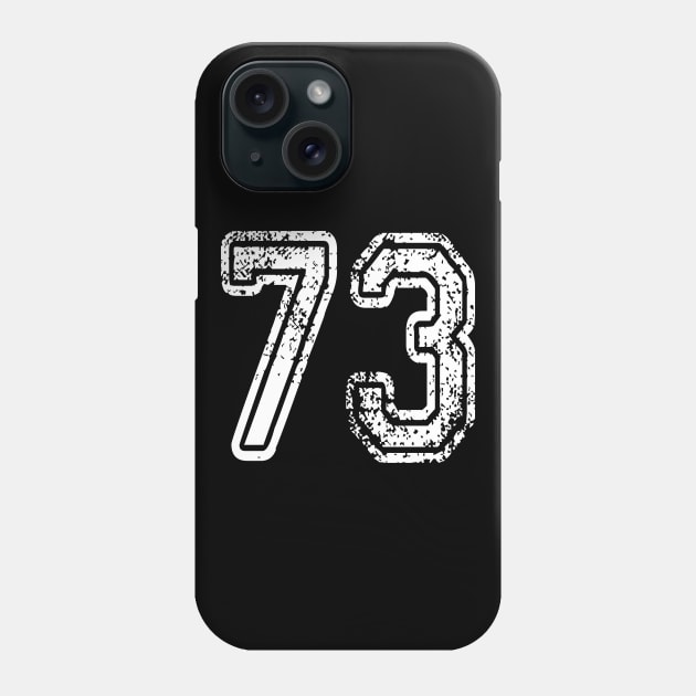 Number 73 Grungy in white Phone Case by Sterling