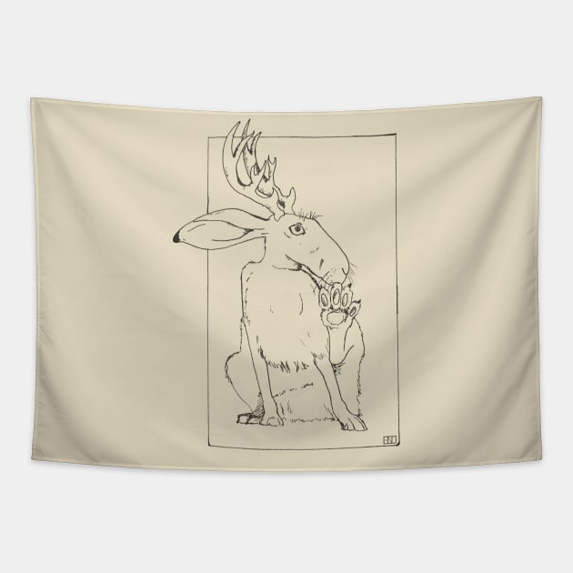 Jackalope Tapestry by hearthfiredraws