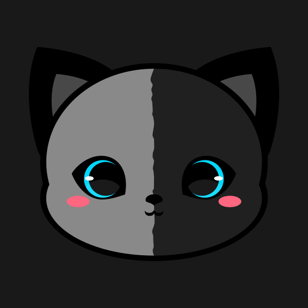 Cute Chimera Grey and Black Cat by alien3287