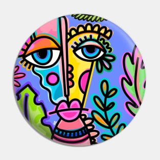 Neon paint face Pin