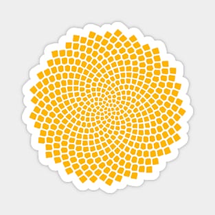 Sunflower Fibonacci Seed Spiral - Golden Magnet