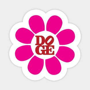 DOGE LOVE FLOWER MAGENTA Magnet