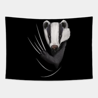 Badger Animal Coming From Inside Tapestry