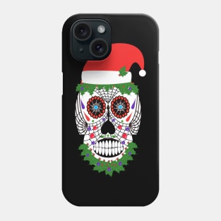 Scary Santa Claus Skeleton Face with Santa hat Phone Case