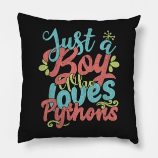 Just A Boy Who Loves Pythons Gift graphic Pillow