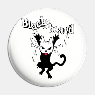 Blackbeard pirate Cat - crazy cat Pin