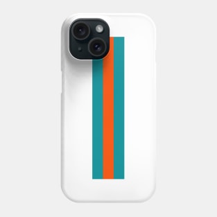 Retro American Football Stripes Miami Teal Orange Phone Case