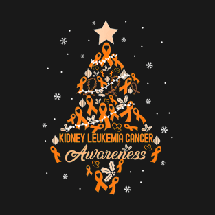 Christmas Tree Kidney Leukemia Cancer Awareness T-Shirt