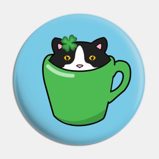 St Patrick's day cat Pin