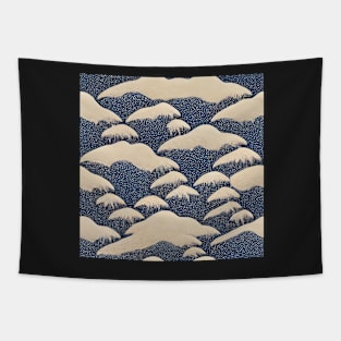 Snowy Mountains Chiyogami Pattern Tapestry