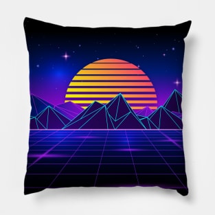 Dazzling Sunset Synthwave Pillow