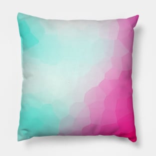 Mosaic Pink and Blue Abstract Geometric Design Pillow