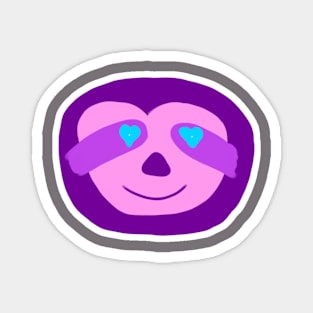 Purple Sloth with Heart Eyes Magnet