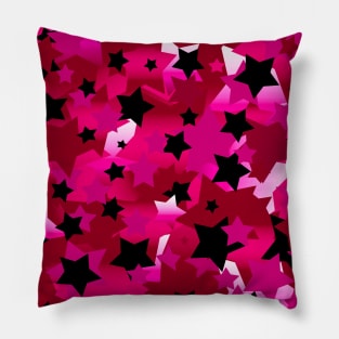 Punk Rock Stars Pink Pillow