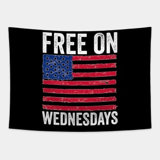 Biden campaign trolls Trump with FREE ON WEDNESDAYS usa flag Tapestry