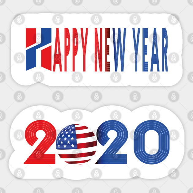 Hello Usa Happy New Year 2020 Happy New Year 2020 Sticker