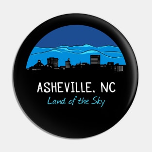 Asheville Cityscape - Land of the Sky - BL on Black 07 Pin