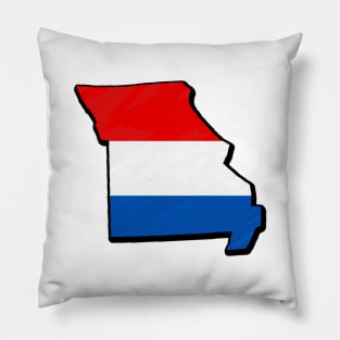 Red, White, and Blue Missouri Outline Pillow