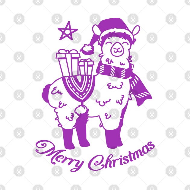 Purple Llama Merry Christmas by Animal Specials