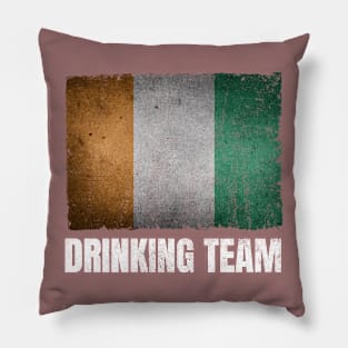 Ivorian Drinking Team Graphic for Men Women Funny Ivory Coast Flag Pillow