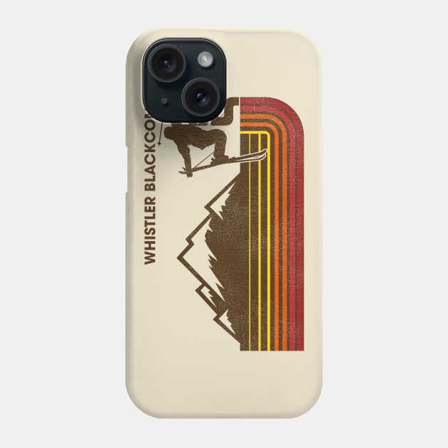 Retro 70s Stripe Ski Whistler Blackcomb Phone Case by darklordpug