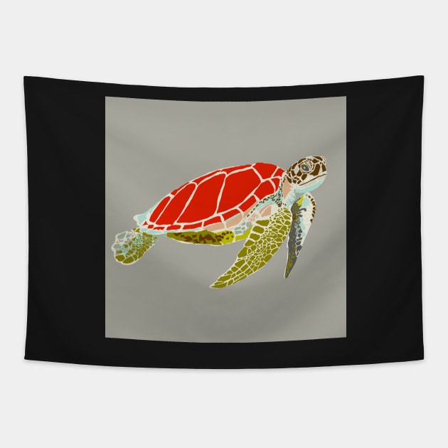 Vintage Sea Turtle Tapestry by NattyDesigns