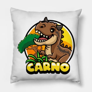 Cute Carnotaurus Dino Cartoon Pillow