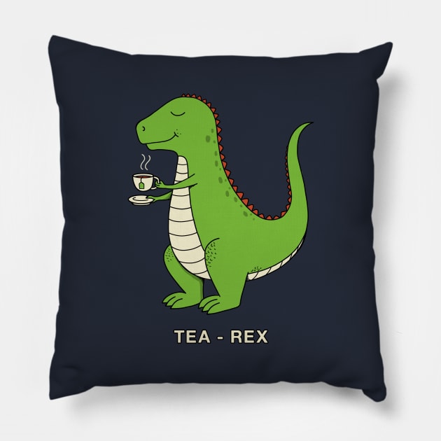 Tea Rex Pillow by coffeeman