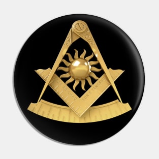 Past Master Gold Emblem Jewel Masonic Freemason Pin