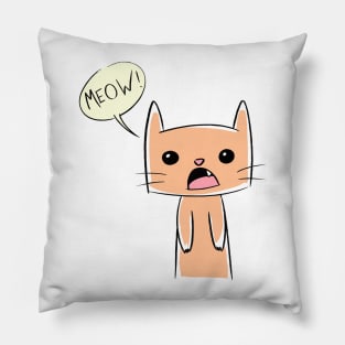 meow, cute cat Pillow