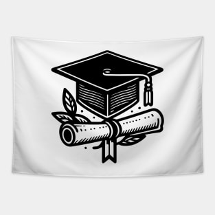 Classic Mortarboard and Diploma Tapestry