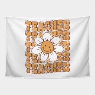 Groovy Retro Second Grade Teacher Cute Flower Back to School Tapestry