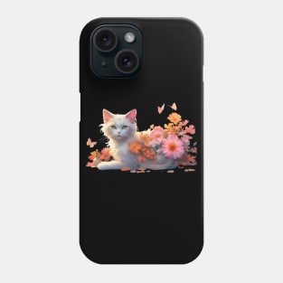 Flower-loving kitty Phone Case