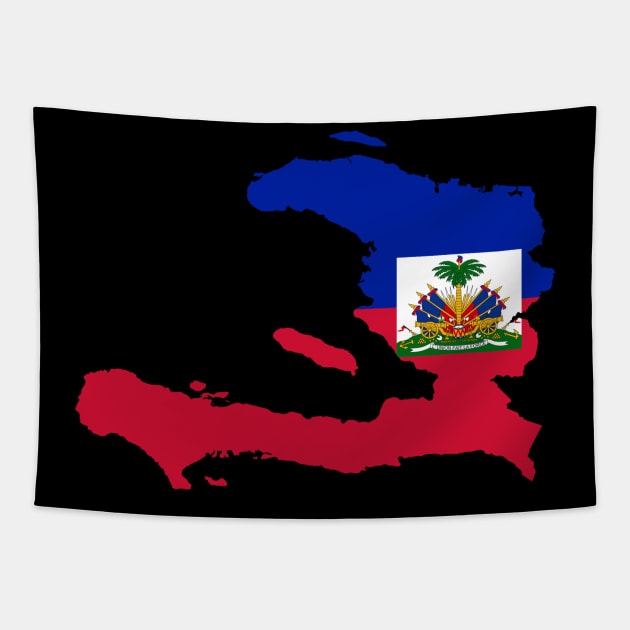 Haiti Flag Map Tapestry by Historia